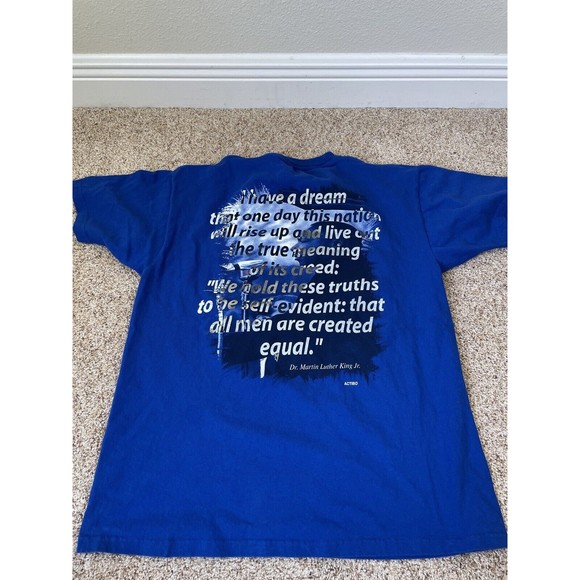 Martin Luther King Jr. T-Shirt L Double Sided Tee Vintage Blue Tee Graphic - Picture 6 of 7